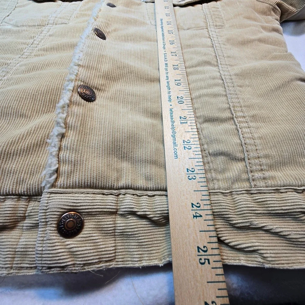 Vintage Levis Beige Corduroy Sherpa Lined Trucker Jacket Mens Large 42 USA 70506 - Picture 10 of 16